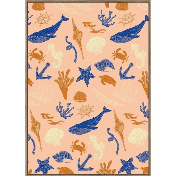 Rayell Wood Framed Kids Wall Hanging Artwork Home Decor Atlantic Peach 50x70cm