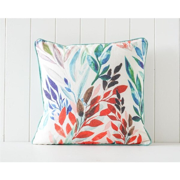 Rayell Indoor Square Cushion Simple Leaf Print Home/Lounge Decor Bright 45x45cm