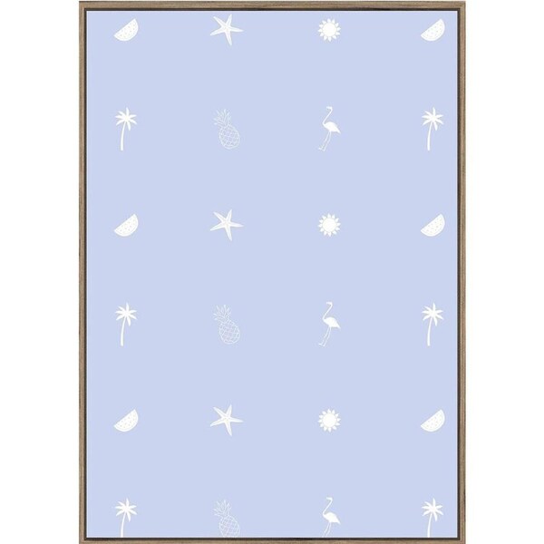 Rayell Wood Framed Kids Wall Hanging Artwork Malibu Cornflower Blue 50x70cm