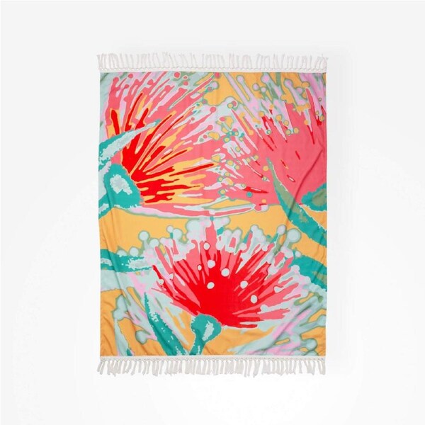 Rayell Canvas Soft Warm Tassel Throw Blanket All in Bloom Original 130x170cm