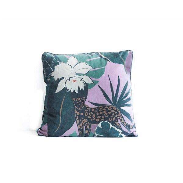 Rayell Indoor Square Cushion Jungle Leopard Bedroom/Lounge Decor Peach 45x45cm