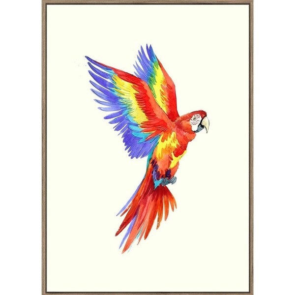 Rayell Wood Framed Kids Wall Hanging Artwork Jungle Bird Natural Cream 50x70cm