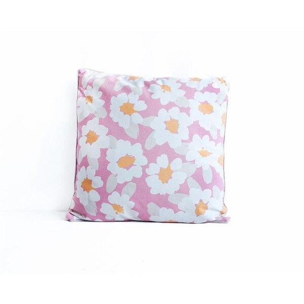 Rayell Indoor Square Cushion Delicate Daisies Bedroom/Lounge Decor Pink 45x45cm