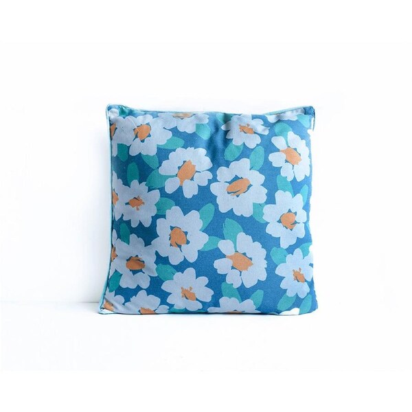 Rayell Indoor Square Cushion Delicate Daisies Bedroom/Lounge Decor Blue 45x45cm