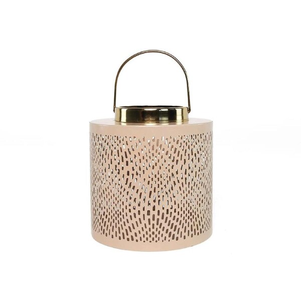 Rayell Lantern Outdoor Metal Candle Holder Muttrah Dusty Pink Small 20x20x20cm