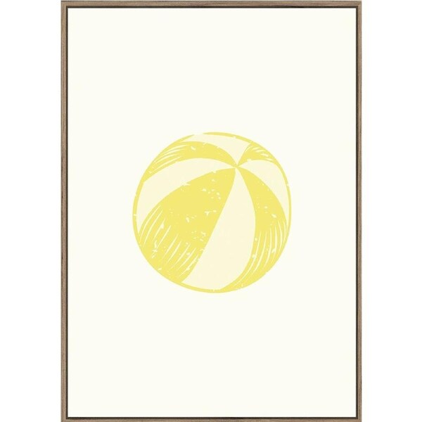 Rayell Wood Framed Kids Wall Hanging Artwork Beach Ball Natural Cream 50x70cm