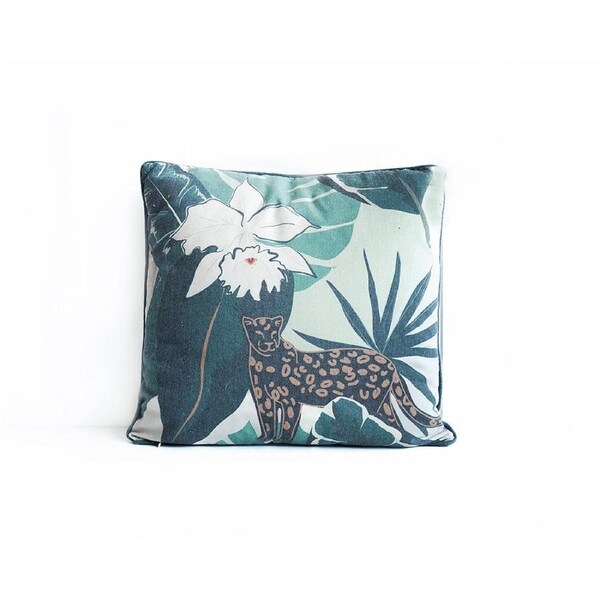 Rayell Indoor Square Cushion Jungle Leopard Bedroom/Lounge Decor Beige 45x45cm