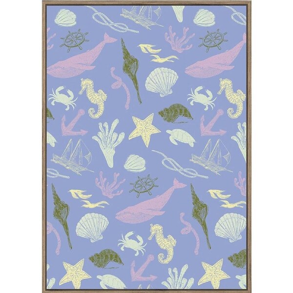 Rayell Wood Framed Kids Wall Hanging Artwork Home Decor Cornflower Blue 50x70cm