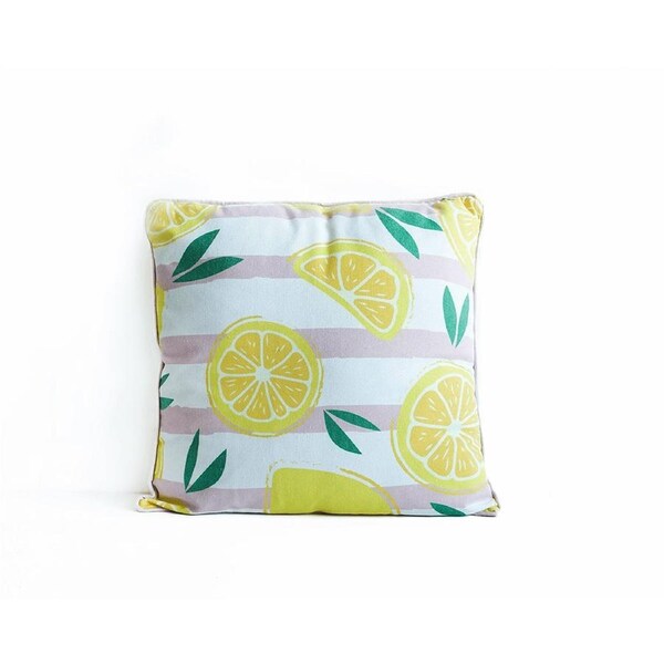 Rayell Indoor Square Cushion Lemon Luxury Bedroom/Lounge Decor Beige 45x45cm