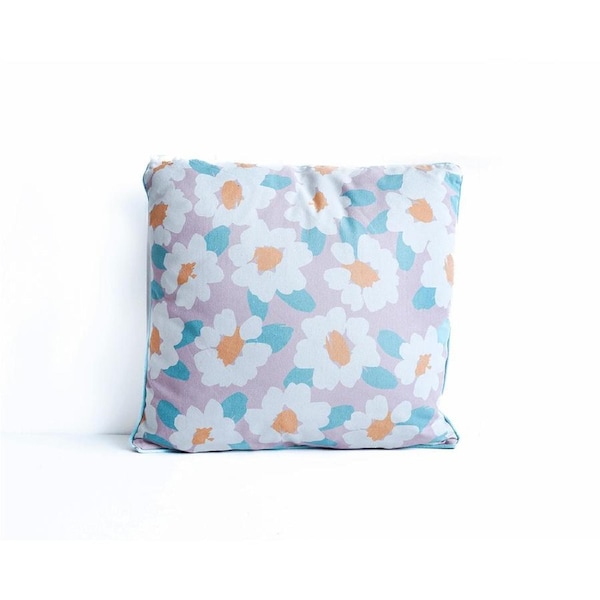 Rayell Indoor Square Cushion Delicate Daisies Bedroom/Lounge Decor Beige 45x45cm