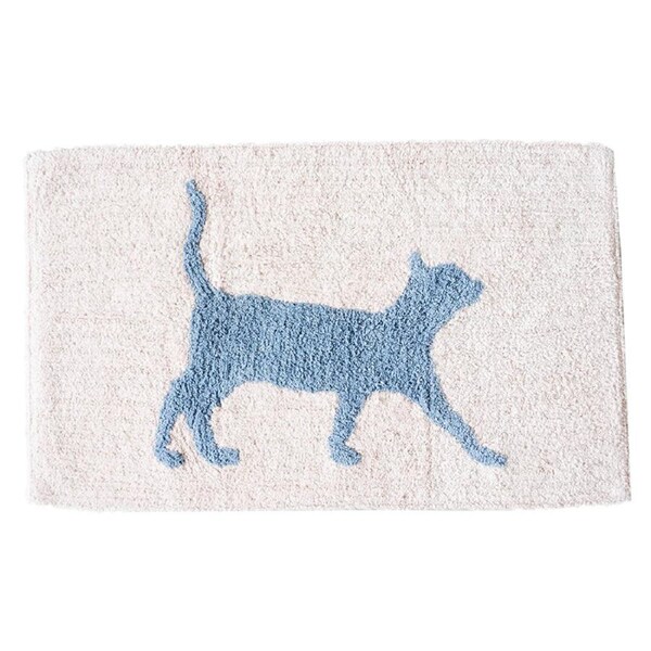 Rayell Bathroom/Shower Drying Mat Soft Absorbent Rug Kitty Print Pink 80x50cm