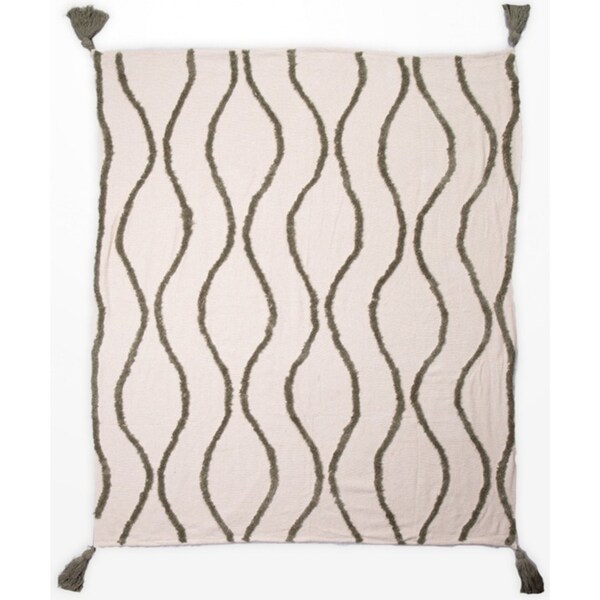 DWBH Cotton Slub Warm Throw Blanket 125x150cm Home/Lounge/Bedroom Decor Sage