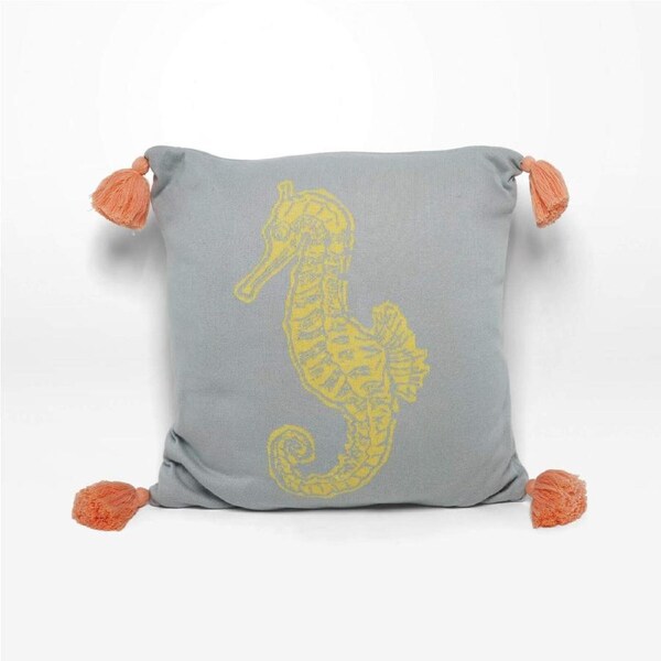 Rayell Kids/Childrens Seahorse Shaped Sky Blue Lounge/Bed Cushion Decor 45x45cm