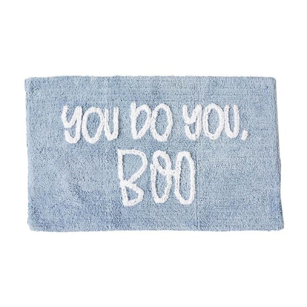 Rayell Bathroom/Shower Mat Soft Absorbent Rug You Do You Boo Print Blue 80x50cm