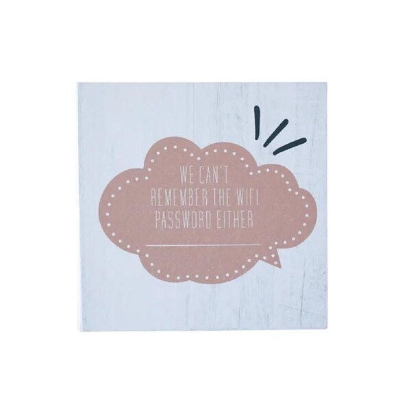 Rayell Standing Quote WIFI Password Wall Art 16x16x4cm Home/Kitchen/Lounge Decor