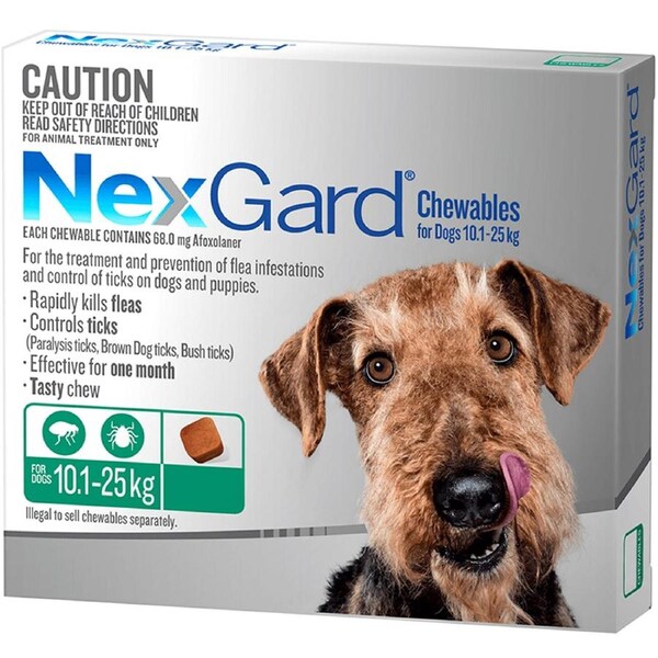 Nexgard Large Dogs Tasty Chews Tick & Flea Treatment 10.1-25kg 3 Pack