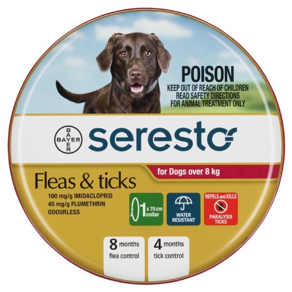 Seresto Dogs 8kg & Over Flea & Tick Protection Collar