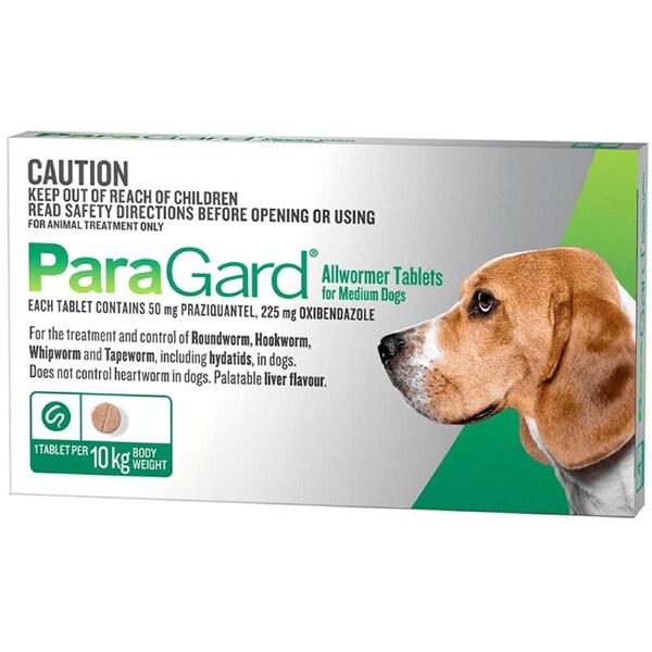 Paragard Medium Dogs Allwormer Treatment & Control Tablets 10 Kg 4 Pack