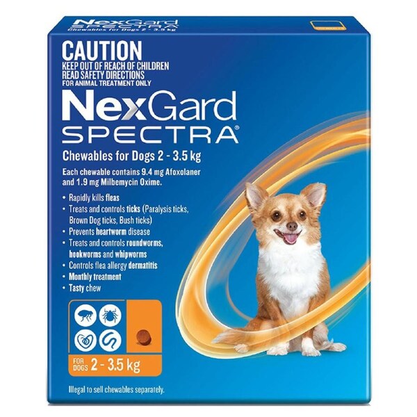 Nexgard Spectra Dogs Chewables Tick & Flea Treatment 2-3.5kg 3 Pack
