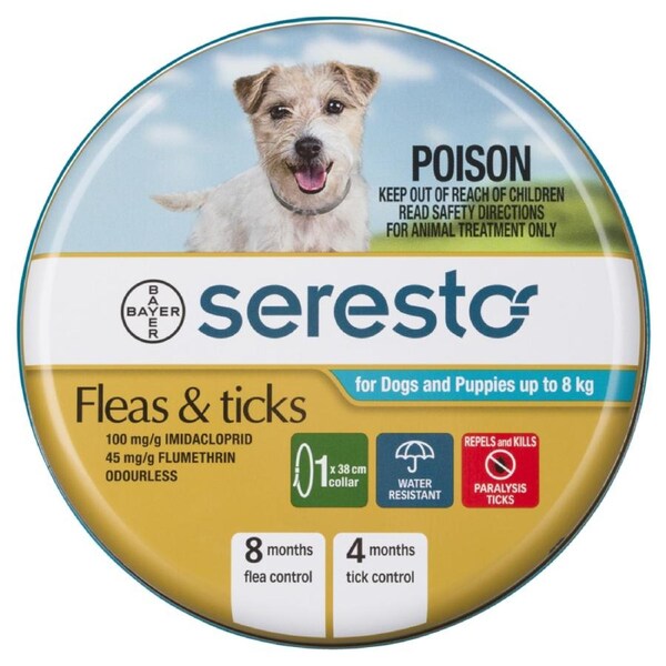 Seresto Dogs & Puppies 8kg & Less Flea & Tick Protection Collar