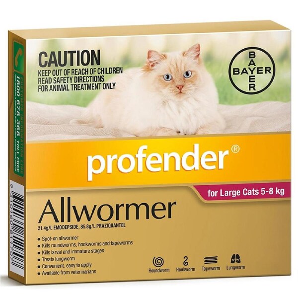 Profender Cat Allwormer Broad Spectrum Control 5-8kg 2 Pack