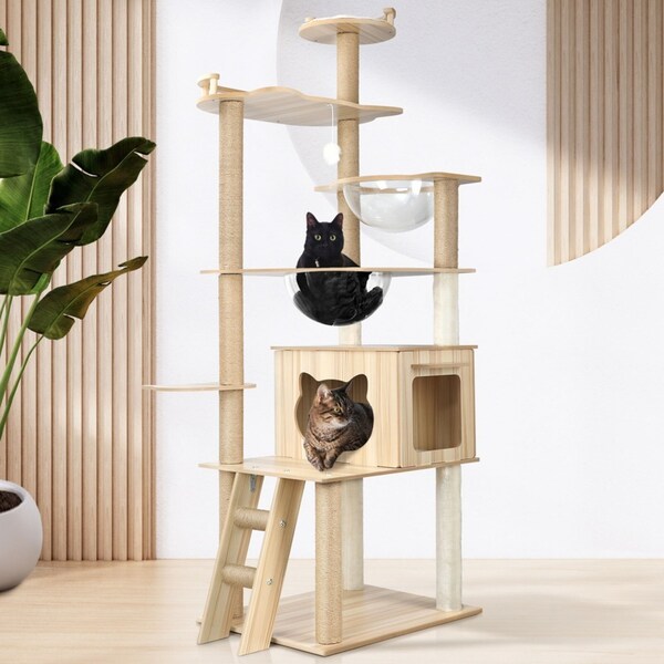 Alopet Cat Tree Tower Scratching Post Scratcher Cats Condo House Bed Furniture 174CM