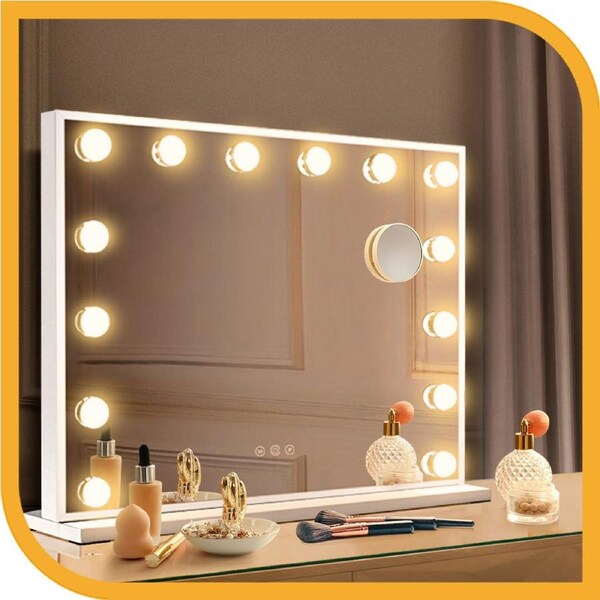 Simplus 50CM Vanity Makeup Mirror With Lights Hollywood LED Mirrors Stand 14 Blub White