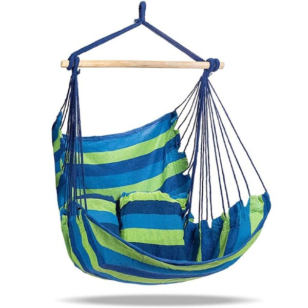Hanging Rope Hammock Chair Swing Seat Camping Bed for Any Indoor or Outdoor Spaces