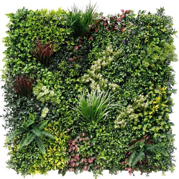 Luxury Evergreen Rainforest Recycled Vertical Garden / Green Wall UV Resistant 1m X 1m