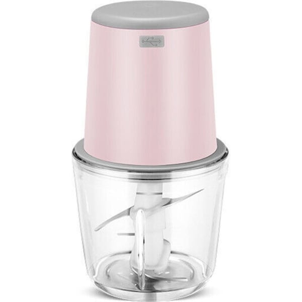 Ozoffer 600ML Electric Garlic Food Chopper Vegetable Chopper Grinder Blender Crusher Pink