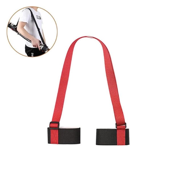 Nevenka Adjustable Skiing Pole Handle Strap Nylon Carrier Ski Strap-Red