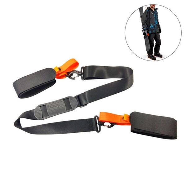 Nevenka Adjustable Ski Shoulder Straps Handheld Nylon EVA Carrier Straps-D/Orange
