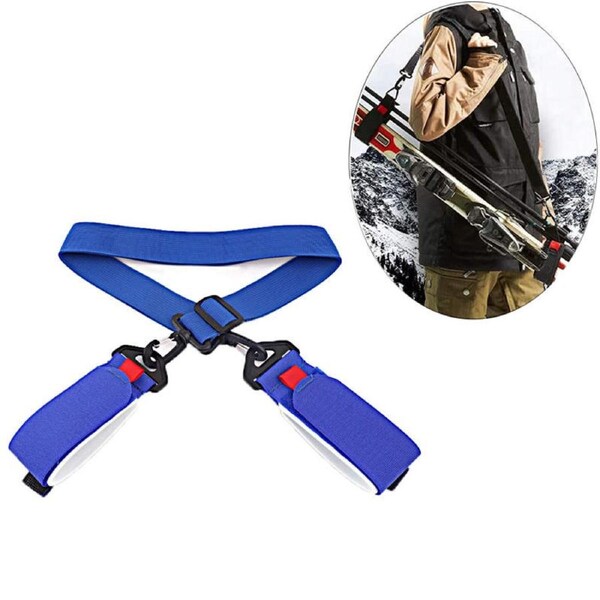 Nevenka Adjustable Ski Strap with Detachable Hook Loop Skiing Equipment-Blue