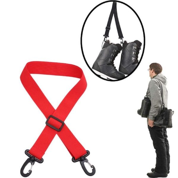 Nevenka Ski and Snowboard Boot Carrier Strap for Ice Skates Rollerblades-Red