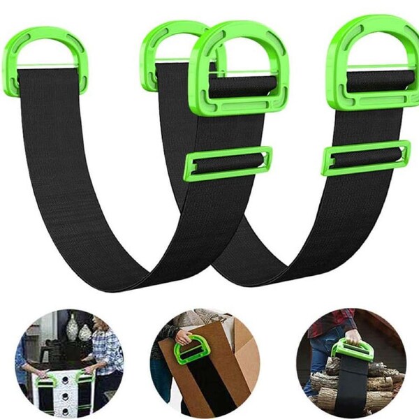 Nevenka 2 Pack Adjustable Lifting Moving Straps with Handle for Move and Carry Furniture