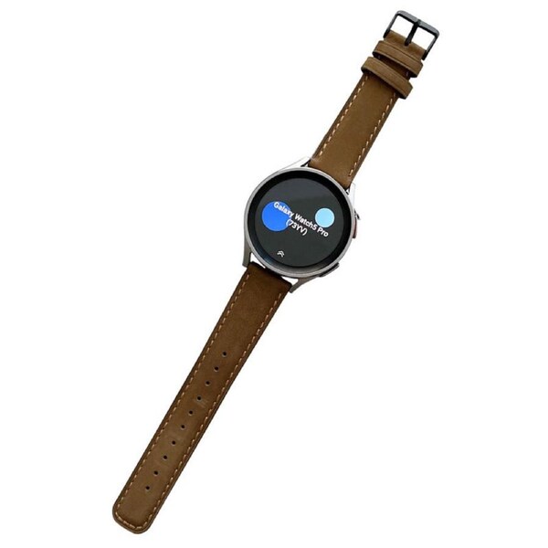 Nevenka Samsung Watch Band Vintage Genuine Leather for Galaxy Watch 4/5-Coffee