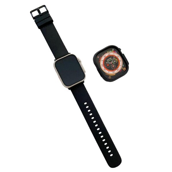 Nevenka Silicone Candy Watchband with Case for Apple Watch S8 Ultra-Black