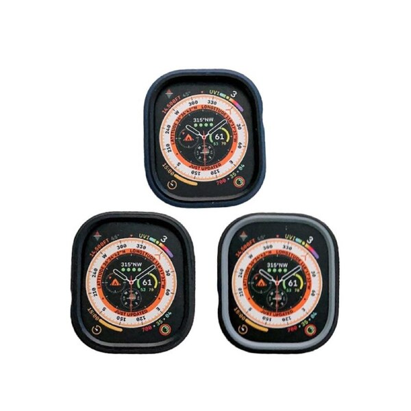 Nevenka 3 Pcs Bi-Color Silicone Protective Case Set for Apple Watch S8 Ultra-C
