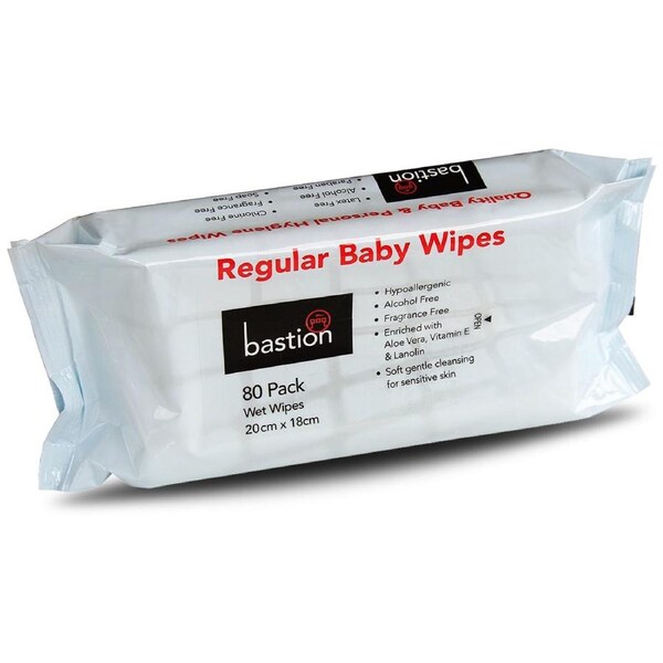 80 Sheets Bastion Pacific Regular Baby Wipes Non-Alcohol 40gsm