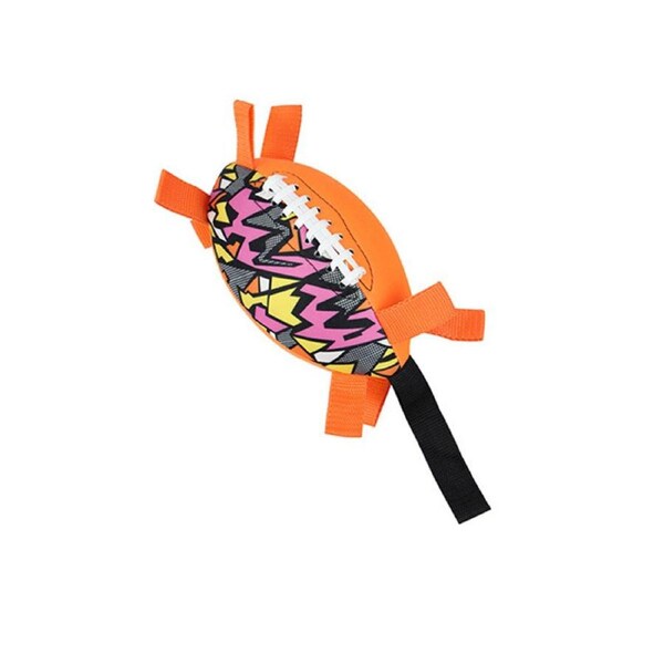 Nevenka Dog Football with Handle Durable Pet Toy-Orange