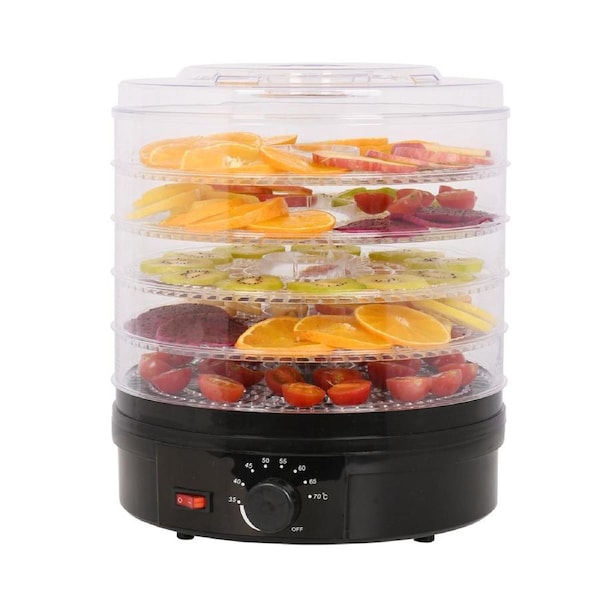 Advwin Food Dehydrator, Food Dryer with 5 Removable Trays, 35-70degrees Adjustable Temperature Controls for Jerky Meat Herbs Fruit, Bread - Black