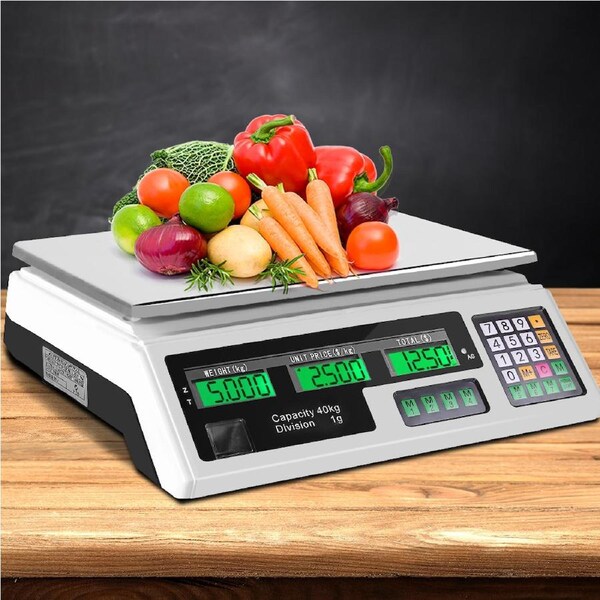 eMAJIN 40KG Digital Kitchen Scale Electronic Scales Shop Market White