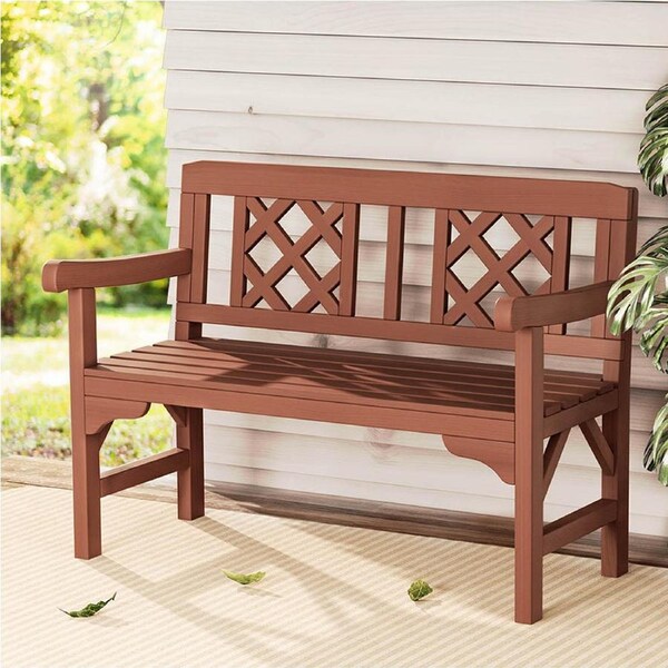 2-3 Seat Gardeon Outdoor Bench Garden Chairs Wooden Lounge Chair Patio Furniture Timber 2 Seater - Natural