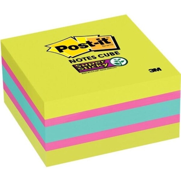 Post-It Super Sticky Notes Cube 76 x 76mm 5-Pack