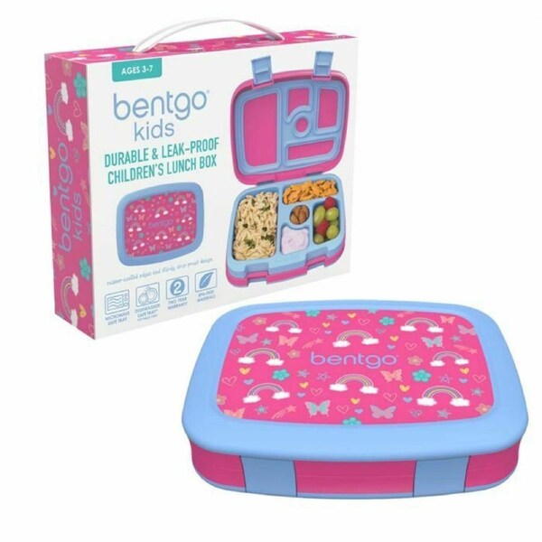 Bentgo Kids Prints Leak Proof Lunch Box - Rainbows & Butterflies