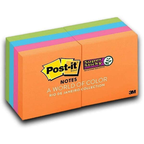 Post-It Super Sticky Notes Rio De Janeiro 48 x 48mm 8-Pack