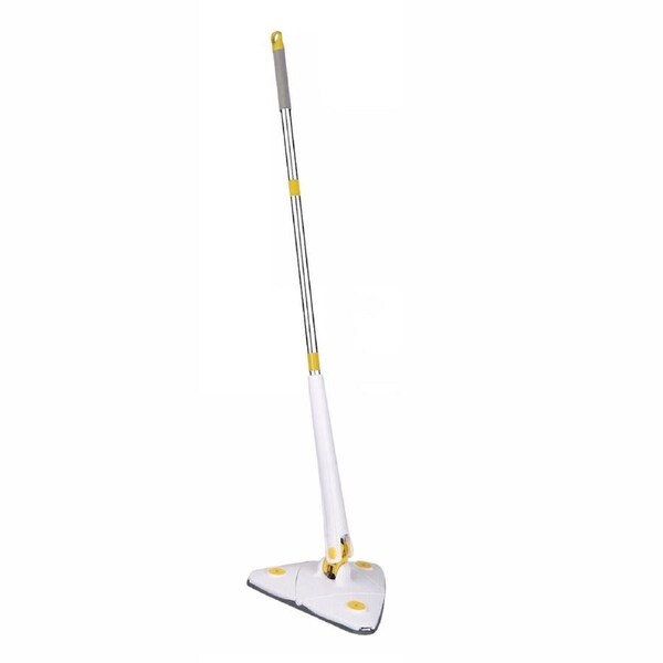 Rotatable Adjustable 360 Triangle Cleaning Mop Multifunctional Wet Dry -White