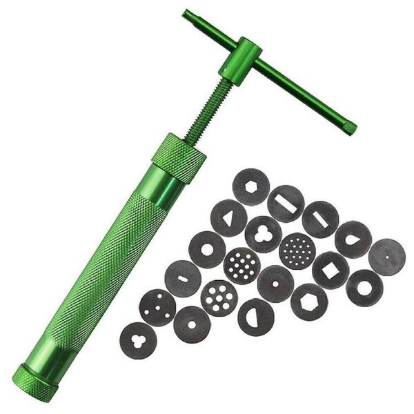 Polymer Clay Gun Extruder Sculpey Sculpting Tool w/ 20 Discs Cake Tool Craft