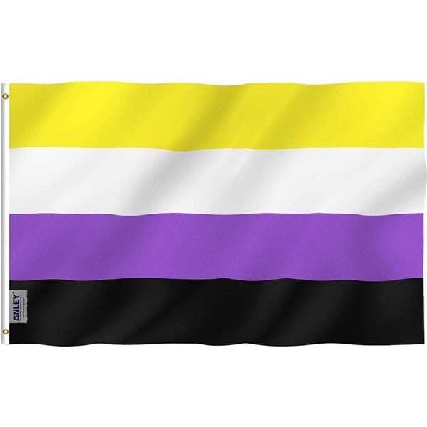 Large Non Binary Pride Flag Heavy Duty Polyester Durable 90 X 150 CM 3ft x 5ft