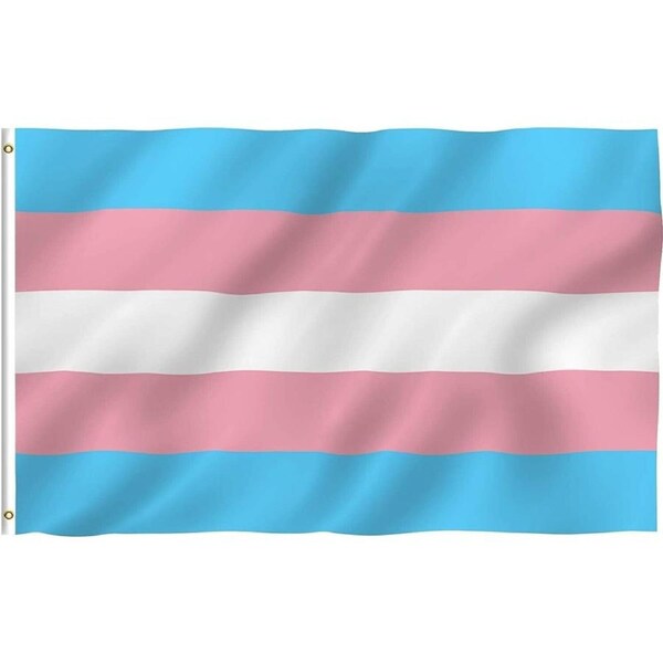 Large Transgender Flag Heavy Duty Polyester Durable - 90 X 150 CM - 3ft x 5ft